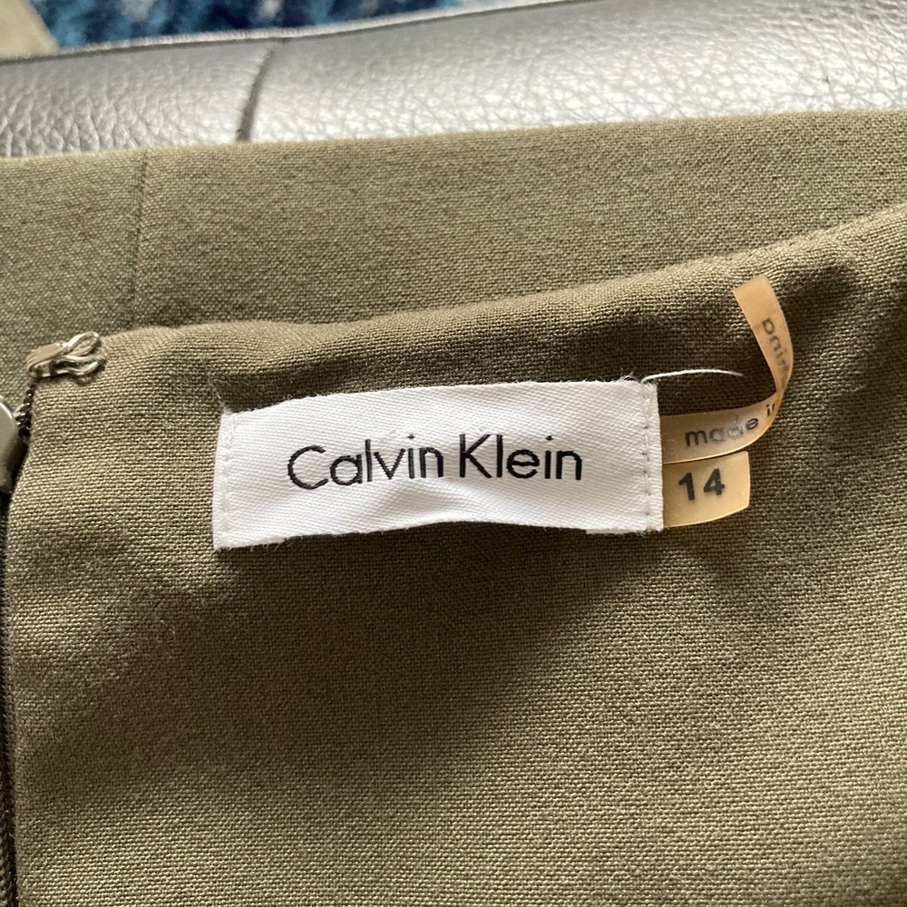 Calvin Klein dress, size 14, olive green - Picture 3 of 4